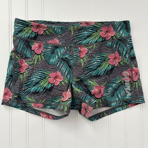 Virus 3” Compression Workout Shorts (Size M) Data Tropical Print MMA CrossFit - Picture 2 of 6